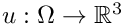 $ u: \Omega \rightarrow \mathbb{R}^3 $