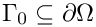 $ \Gamma_0 \subseteq \partial\Omega $