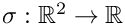 $\sigma: \mathbb{R}^2\to\mathbb{R}$