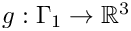 $ g: \Gamma_1 \rightarrow \mathbb{R}^3 $